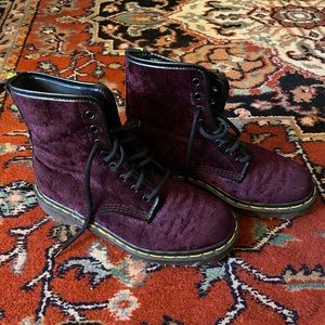 Vintage Dr. Martens Velvet Purple Boots